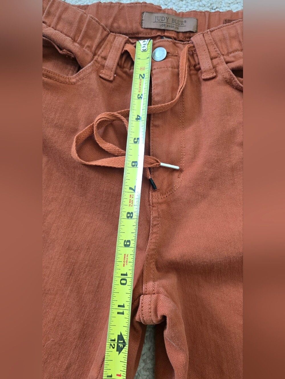 Judy Blue High Waist Double Cuff Jogger Orange Jeans 88911 Size 7/28 - Picture 3 of 8